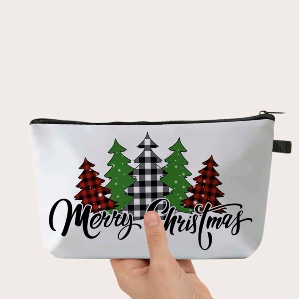 HOLIDAY CHRISTMAS TREE COSMETIC BAG